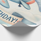 1. Geburtstagsflugzeugfarbe oben Geschenkpapier (Ecke)