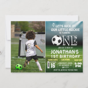 1. Geburtstagsfoto Sport Kinder Fußballparty Einladung