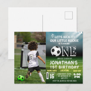 1. Geburtstagsfoto Sport Kinder Fußballparty Postkarte