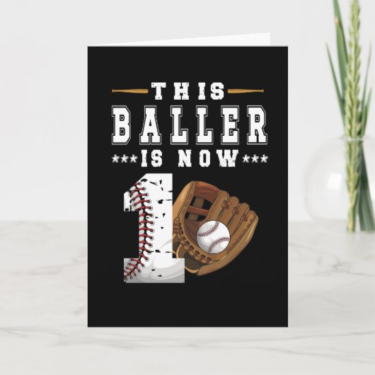 1. Geburtstagsgeschenk Baseball Spieler 1 Jahr Jun Karte (Vorderseite)
