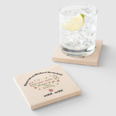 1. Geburtstagsgeschenk Personalisiert Steinuntersetzer (Seitenansicht)
