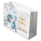 1. Geburtstagsgeschenktüte Teddybär  Große Geschenktüte (Vorderseite Schrägansicht)