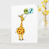 1. GeburtstagsGiraffe mit Balloons Karte (Gelbe Blume)