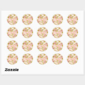 1. GeburtstagsGirl Shabby Chic Rose Hütte Floral Runder Aufkleber (Blatt)