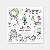 1. Geburtstagshandzeichnung Serviette (Vorderseite)