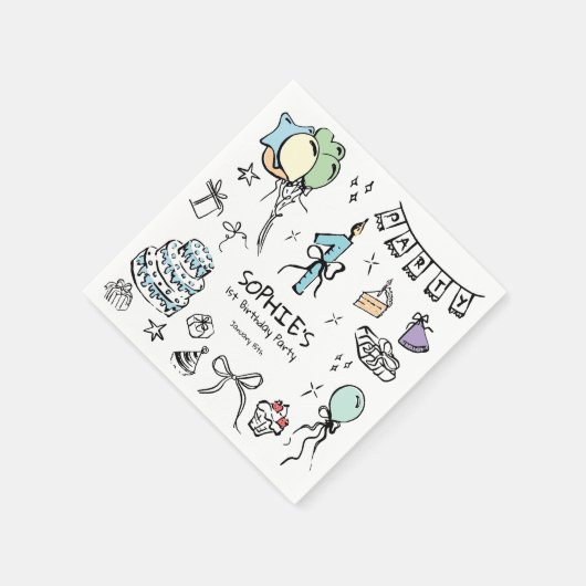 1. Geburtstagshandzeichnung Serviette (Ecke)