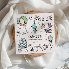 1. Geburtstagshandzeichnung Serviette