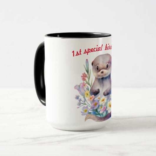 1. Geburtstagshaus Tasse (Vorderseite Links)