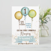 1. Geburtstagsjunge einladen, Geburtstagsfeier, bl Einladung (Stehend Vorderseite)