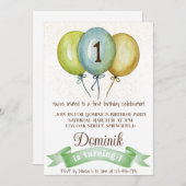 1. Geburtstagsjunge einladen, Geburtstagsfeier, bl Einladung (Vorne/Hinten)