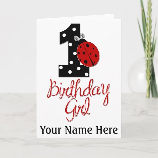 1. Geburtstagskarl - Lady Bug - 1 - Ladybug Karte (Vorderseite)