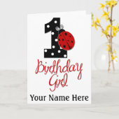 1. Geburtstagskarl - Lady Bug - 1 - Ladybug Karte (Gelbe Blume)