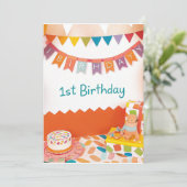 1. Geburtstagskarte Einladung (Stehend Vorderseite)