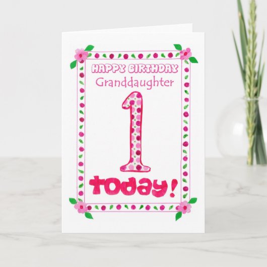 1. Geburtstagskarte für eine Enkelin Karte (Vorderseite)