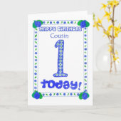 1. Geburtstagskarte für einen Cousin Karte (Gelbe Blume)