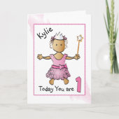 1. Geburtstagskarte für Mädchen Karte (Vorderseite)