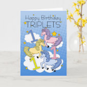 1. Geburtstagskarte für Triplette mit Ponys Karte (Gelbe Blume)