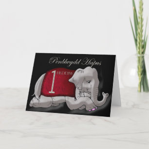 1. Geburtstagskarte in Walisisch und Englisch, zwe Karte