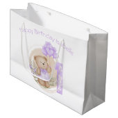 1. Geburtstagskarte Lila Name Geschenktasche Große Geschenktüte (Vorderseite Schrägansicht)
