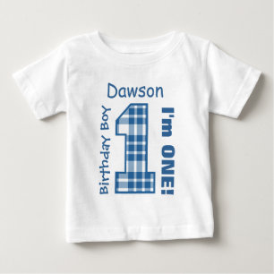 1. Geburtstagskind KARIERT 1 Jahr Individuelle Nam Baby T-shirt