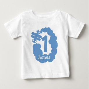 1. Geburtstagskind Personalisiertes Flugzeug T-S Baby T-shirt