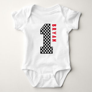 1. Geburtstagskinder-KARO 1 Jahr Individuelle Name Baby Strampler