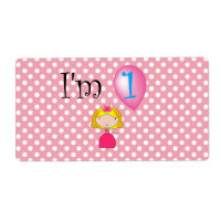 1. Geburtstagskopfprinzessin Pink Polka dots