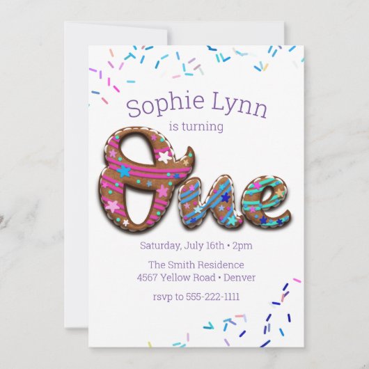 1. Geburtstagskuchen Einladung (Vorderseite)