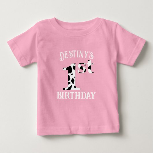 1. Geburtstagskuh Baby T-shirt (Vorderseite)