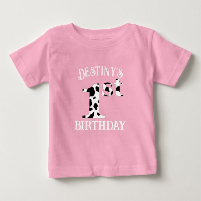 1. Geburtstagskuh Baby T-shirt (Vorderseite)