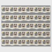 1. Geburtstagslächeln Gesicht Retro Schwarz-weiß G Geschenkpapier (Flach)