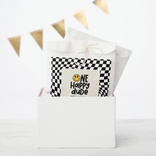 1. Geburtstagslächeln Gesicht Retro Schwarz-weiß G Geschenktütchen (Party)