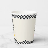 1. Geburtstagslächeln Gesicht Retro Schwarz-weiß G Pappbecher (Rechts)