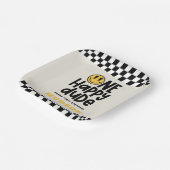 1. Geburtstagslächeln Gesicht Retro Schwarz-weiß G Pappteller (Gewinkelt)