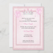 1. Geburtstagsmädchen Balloons Rosa Foto Einladung (Rückseite)