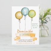 1. Geburtstagsmädchen einladen, Geburtstagsmädchen Einladung (Stehend Vorderseite)