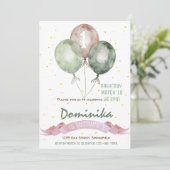 1. Geburtstagsmädchen einladen, Geburtstagsparty M Einladung (Stehend Vorderseite)