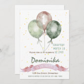 1. Geburtstagsmädchen einladen, Geburtstagsparty M Einladung (Vorne/Hinten)