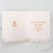 1. Geburtstagsmädchen Pink Boho Woodland Tiere Karte (Innenseite)