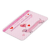1. Geburtstagsmädchen Pink Save the Date Magnet (Linke Seite)