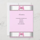 1. Geburtstagsmädchen Pink Weißes Pearl Foto Erste Einladung (Rückseite)