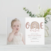 1. Geburtstagsmarine Onederful Niedlich Foto Party Einladung (Stehend Vorderseite)