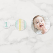 1. Geburtstagsminze & Gelbe Hütte Rustikales Holz Konfetti (Vorderseiten)