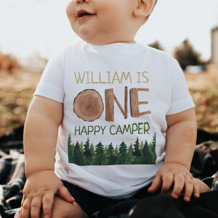 1. Geburtstagsname Wasserfarbe Ein glücklicher Cam Baby T-shirt
