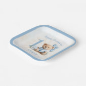 1. Geburtstagsnummer Bear Blue Square Paper Teller (Gewinkelt)