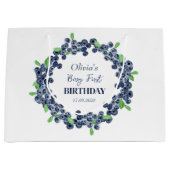 1. Geburtstagsparty Blueberry Baby Girl Große Geschenktüte (Vorderseite)