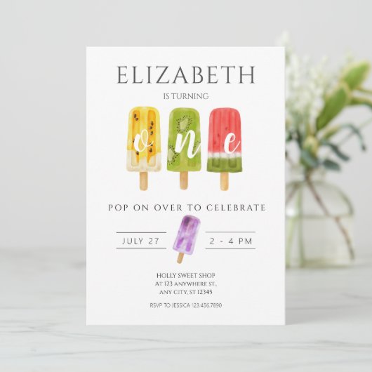 1. Geburtstagsparty Einladung (Stehend Vorderseite)