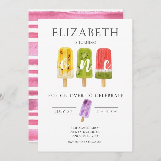 1. Geburtstagsparty Einladung (Vorne/Hinten)