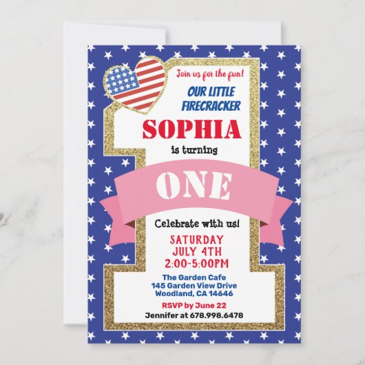 1. Geburtstagsparty Einladung (Vorderseite)