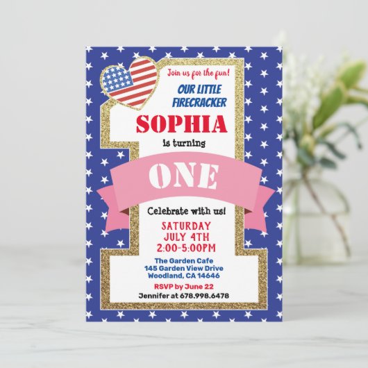 1. Geburtstagsparty Einladung (Stehend Vorderseite)